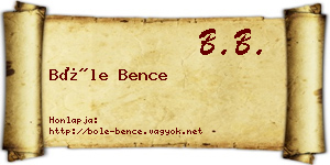 Bőle Bence névjegykártya